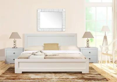 Trent Wooden Platform Bed in White, Queen