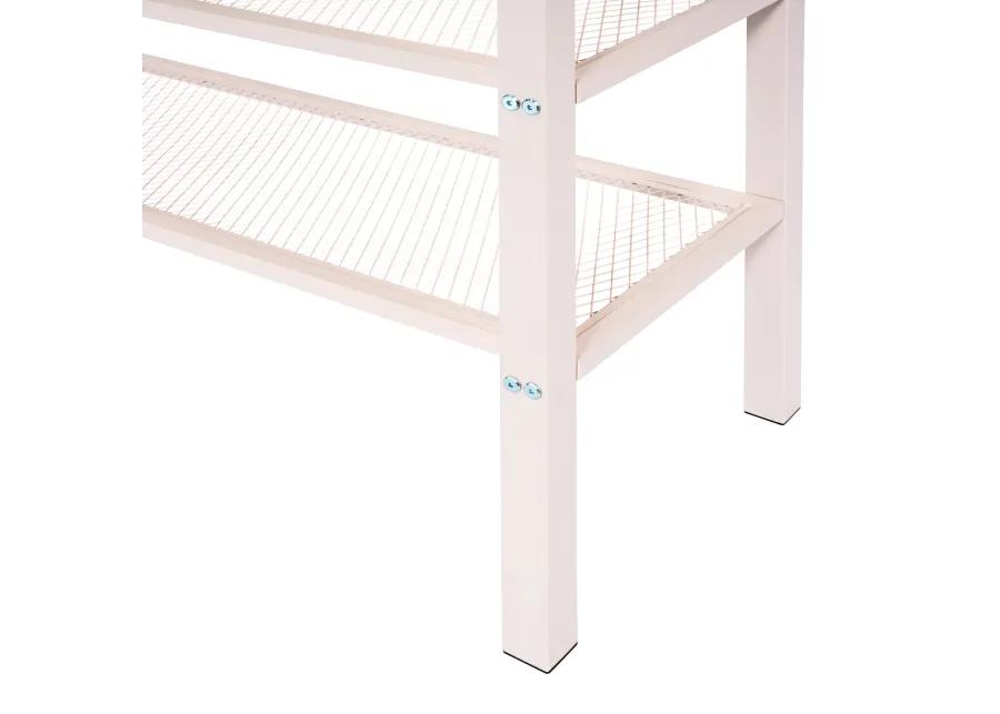 Merax Metal Loft Bed with Storage Shelves