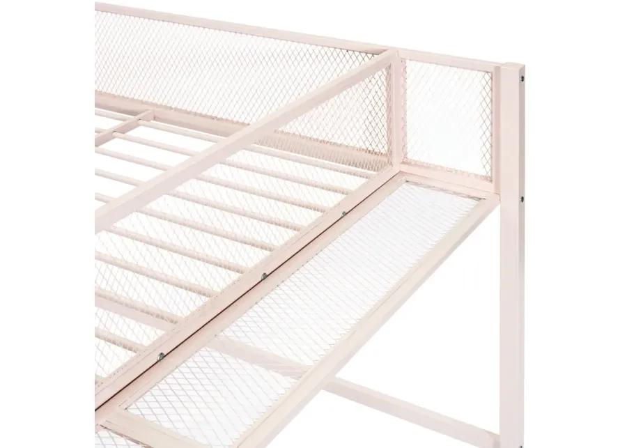 Merax Metal Loft Bed with Storage Shelves