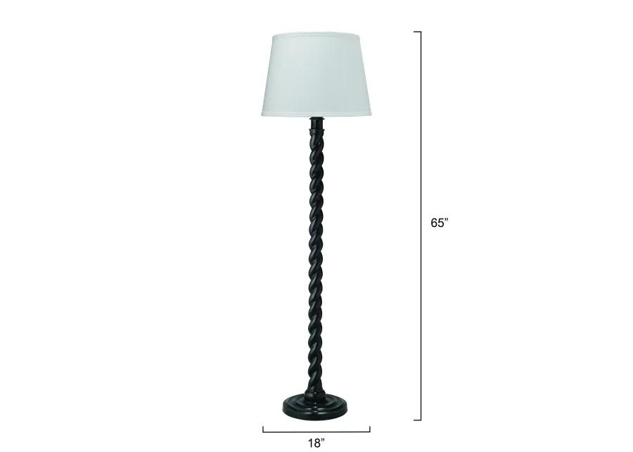 Barley Twist Black Metal Floor Lamp