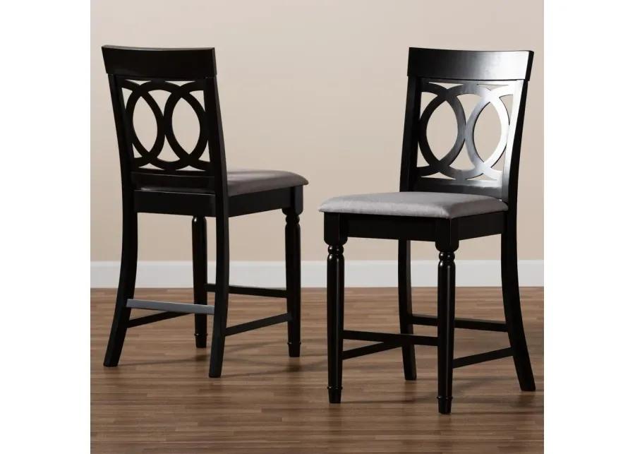 Espresso Brown Finished 2-Piece Wood Counter Stool Set of 4