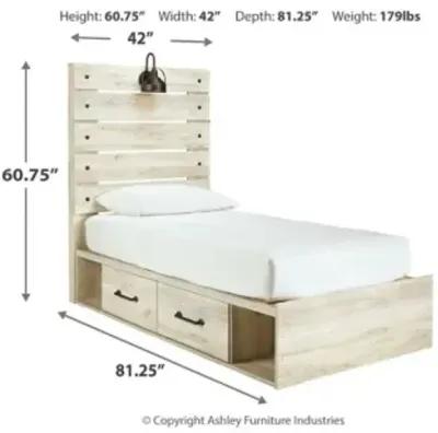 Cambeck Twin Panel Bed with 2 Storage Drawers