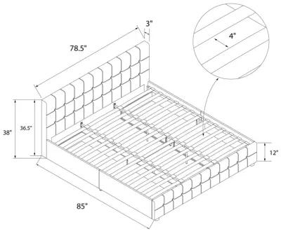 Elizabeth Upholstered Bed with Storage