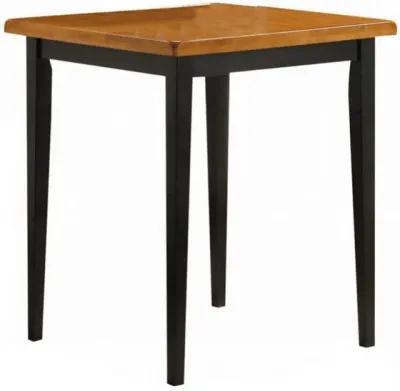 Gael Counter Height Square Dining Table Set, 4 Stools, Wood, Oak, Black-Benzara