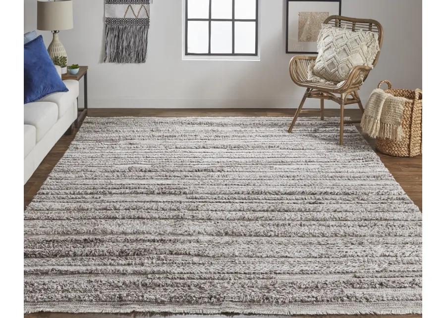 Alden 8637F Taupe/Ivory/Red 5' x 8' Rug