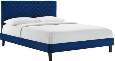 Modway - Leah Chevron Tufted Performance Velvet Queen Platform Bed