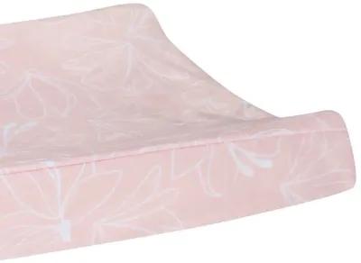 Lambs & Ivy Petals Soft Pink/White Floral Outline Baby Changing Pad Cover