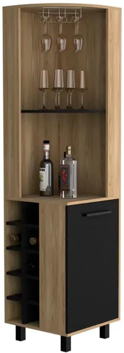 Corner Bar Cabinet Cleveland, Living Room, Natural Oak / Black