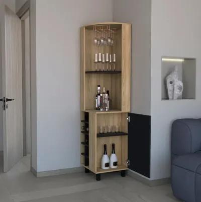 Corner Bar Cabinet Cleveland, Living Room, Natural Oak / Black