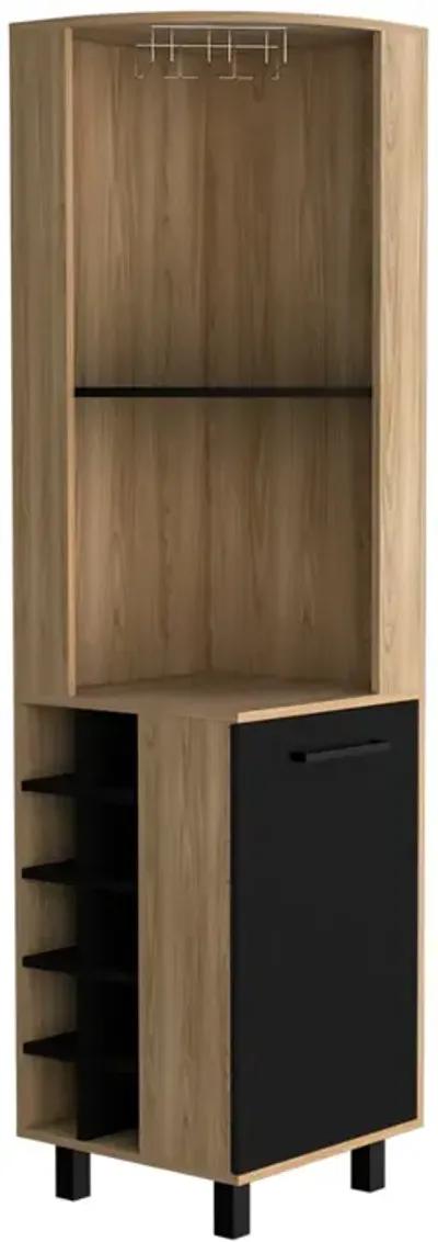 Corner Bar Cabinet Cleveland, Living Room, Natural Oak / Black