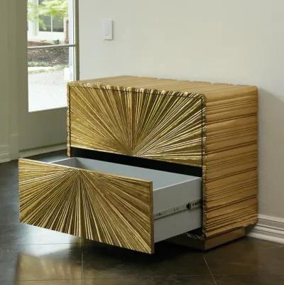 Linenfold Two-Drawer Chest Gold