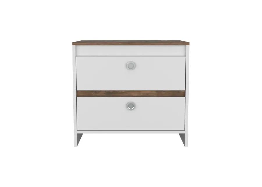 Nightstand Dreams, Bedroom, White / Dark Brown