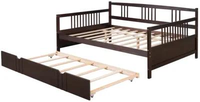 Merax Daybed Wood Bed with Twin Size Trundle