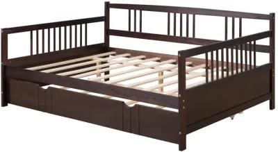 Merax Daybed Wood Bed with Twin Size Trundle