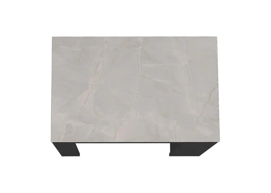 Kitchen Island Doyle, Kitchen, Black / Ibiza Marble Color Finish