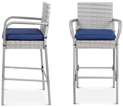 Hivvago Set of 2 Indoor/Outdoor Wicker Bar Stools