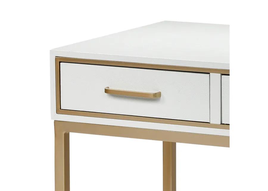 Sands Point Desk - White 3 Drawer