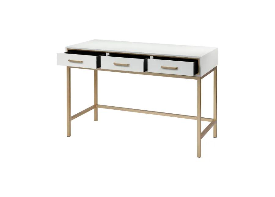 Sands Point Desk - White 3 Drawer