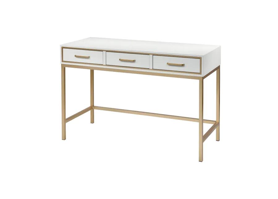 Sands Point Desk - White 3 Drawer