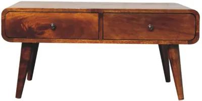 Sonata Chestnut Solid Wood 4 Drawer  Coffee Table