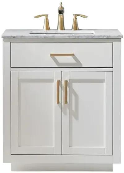 Altair 30 Single Bathroom Vanity Set in White without Mirror