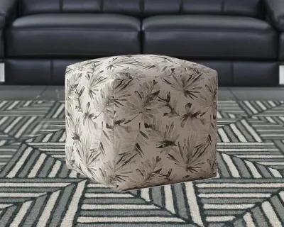 Homezia 17" Beige Flax Pouf Ottoman