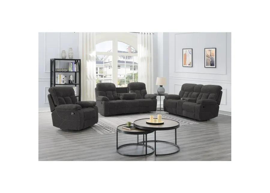 New Classic Furniture Bravo Console Loveseat W/ Dual Recliners-Charcoal