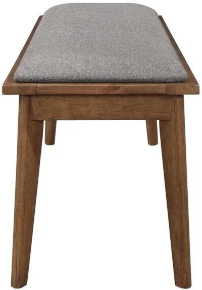 Coaster Alfredo Upholstered Dining Bench Grey and Natural Walnut