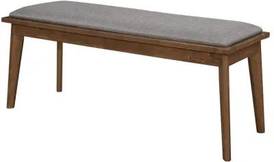 Coaster Alfredo Upholstered Dining Bench Grey and Natural Walnut