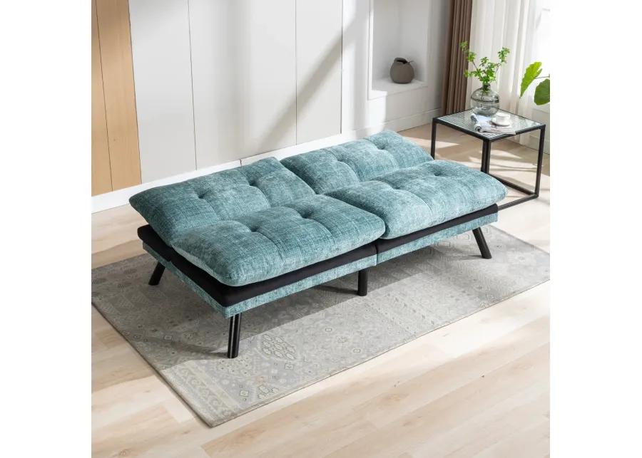 Convertible Sofa Bed Loveseat Futon Set - Mint Green