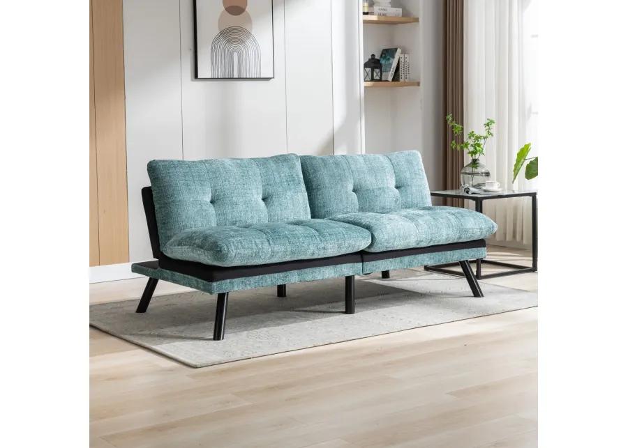 Convertible Sofa Bed Loveseat Futon Set - Mint Green