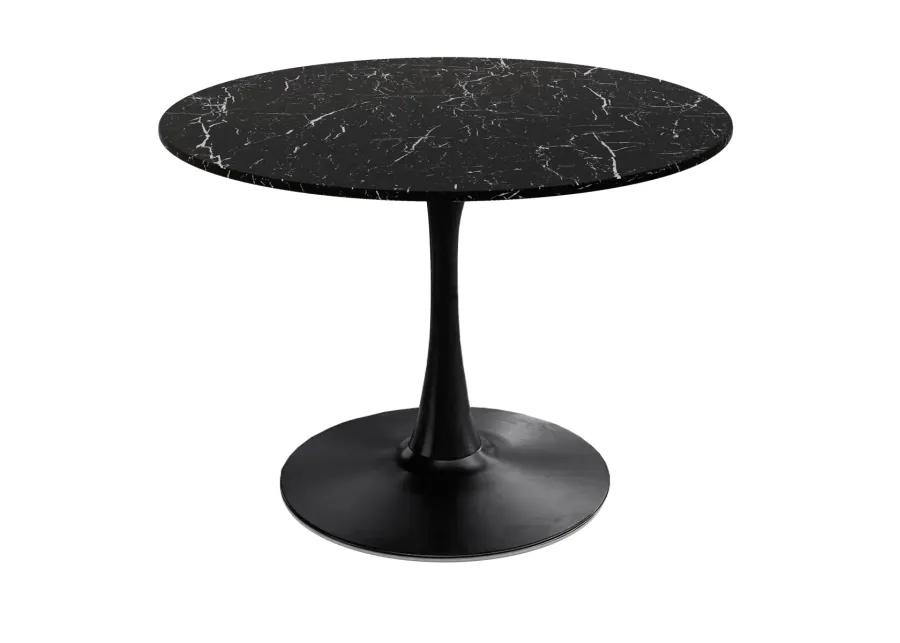 42.12" Modern Round Dining Table with Marble Top & Metal Base