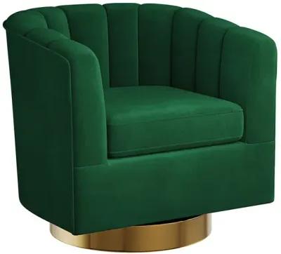 BELLEZE Swivel Accent Chair, Wide Modern Upholstered Armchair 360 Degree Swivel Comfy Single Sofa Side Chair for Living Room Bedroom Office - Zoe (Green)