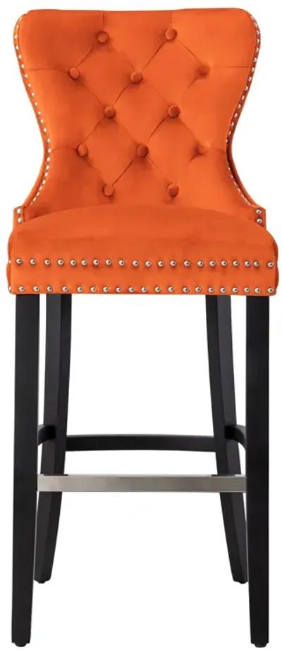 WestinTrends Tufted Velvet Bar Stool