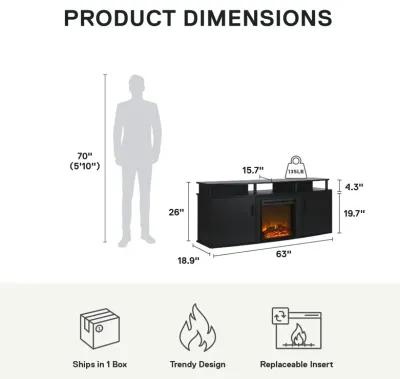 Ameriwood Home Carson Electric Fireplace TV Console for TVs up to 70"