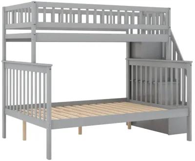 Twin Over Full Stairway Bunk Bed With Storage