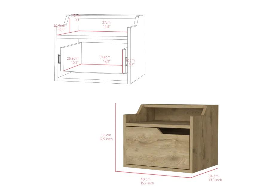 Floating Nightstand Chester, Bedroom, Macadamia