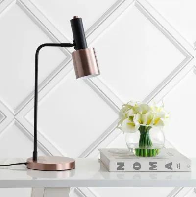 Brady 22" Metal LED Task Table Lamp, Copper/Black