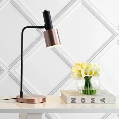 Brady 22" Metal LED Task Table Lamp, Copper/Black