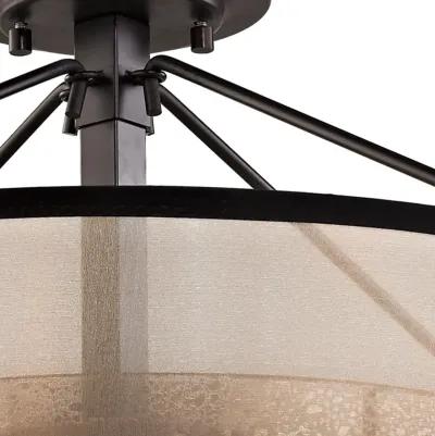 Diffusion 18'' Wide 3-Light Bronze Semi Flush Mount