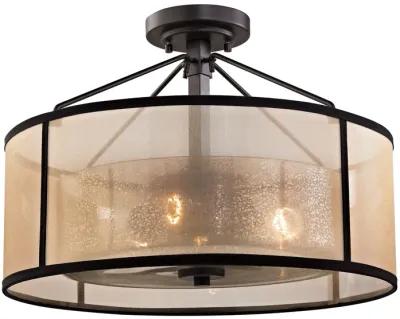 Diffusion 18'' Wide 3-Light Bronze Semi Flush Mount