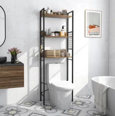 Hivvago 3-Tier Over-the-Toilet Storage Rack with 3 Hooks