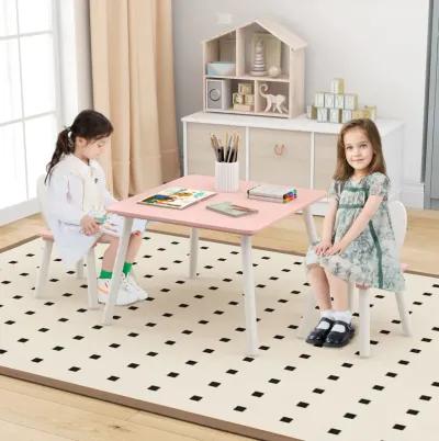 3 Pieces Kids Table and Chairs Set for Arts Crafts Snack Time