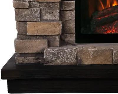 FESTIVO 36" Faux Stone Freestanding Electric Fireplace w/ Remote Control