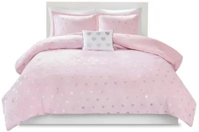 Gracie Mills Elysia Metallic Printed Plush Comforter Set