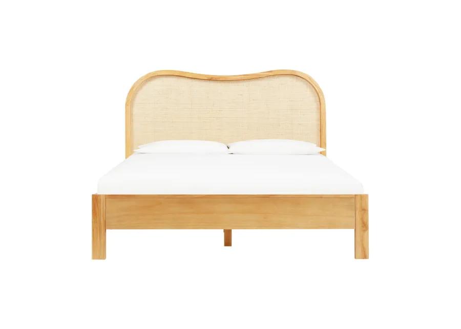 Grappa Natural Wood & Rattan Queen Bed