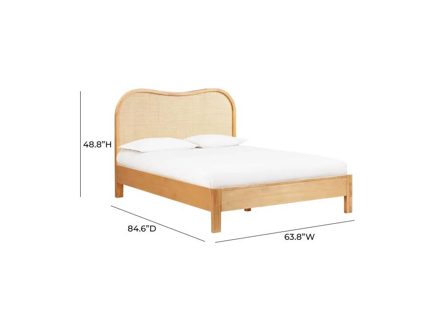 Grappa Natural Wood & Rattan Queen Bed