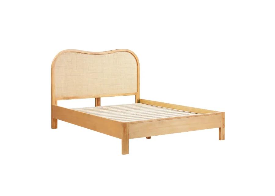 Grappa Natural Wood & Rattan Queen Bed