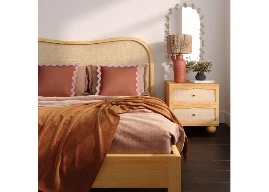 Grappa Natural Wood & Rattan Queen Bed