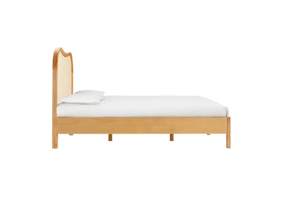 Grappa Natural Wood & Rattan Queen Bed